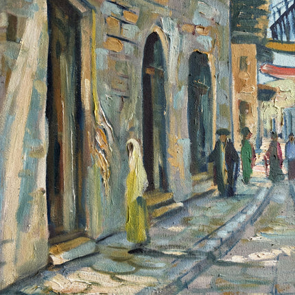 Authentic Cityscape Oil Painting "Narrow Street" Expressive Artwork Holland Art Shop