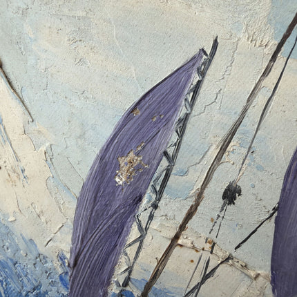 Authentic Seascape Oil Painting "Sailing Boat" Handcrafted Artwork Holland Art Shop