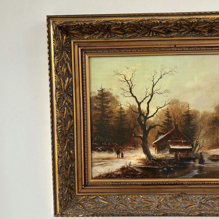 Expressive Oil Painting Winter Landscape "Winter Walkers" Intriguing Medium Art