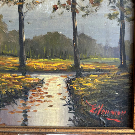 Traditional Landscape Oil Painting "Tall Trees" Handcrafted Small Artwork Holland Art Shop