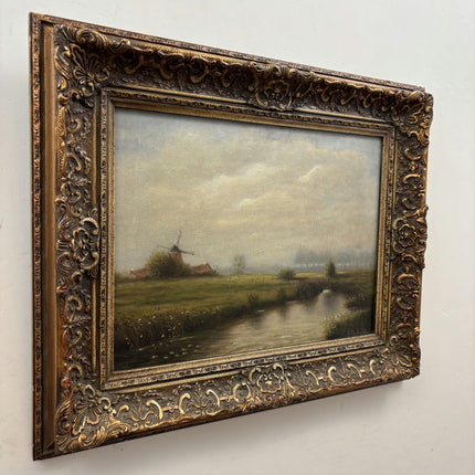 Classic Landscape Oil Painting "Windmill Field" Elegant Artwork Holland Art Shop