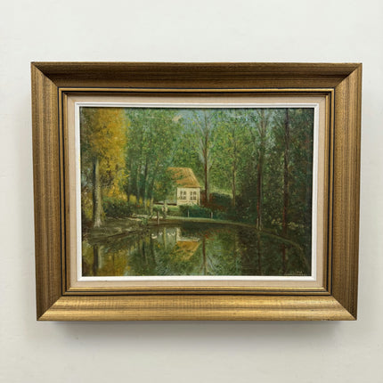 Rustic Landscape Oil Painting "Thatched Cottage" Elegant Artwork Holland Art Shop