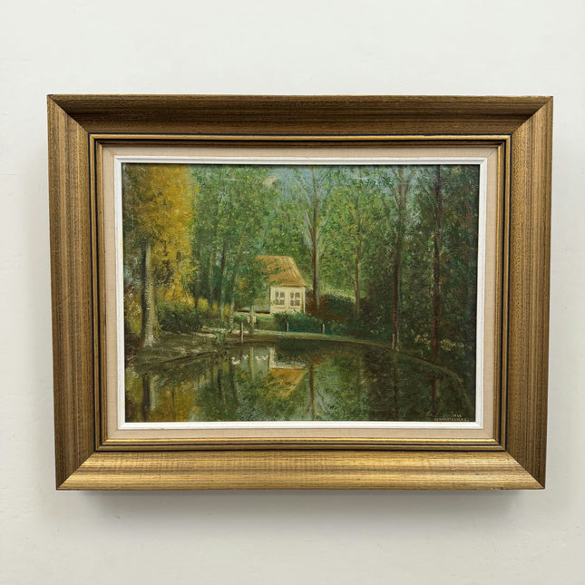 Rustic Landscape Oil Painting "Thatched Cottage" Elegant Artwork Holland Art Shop