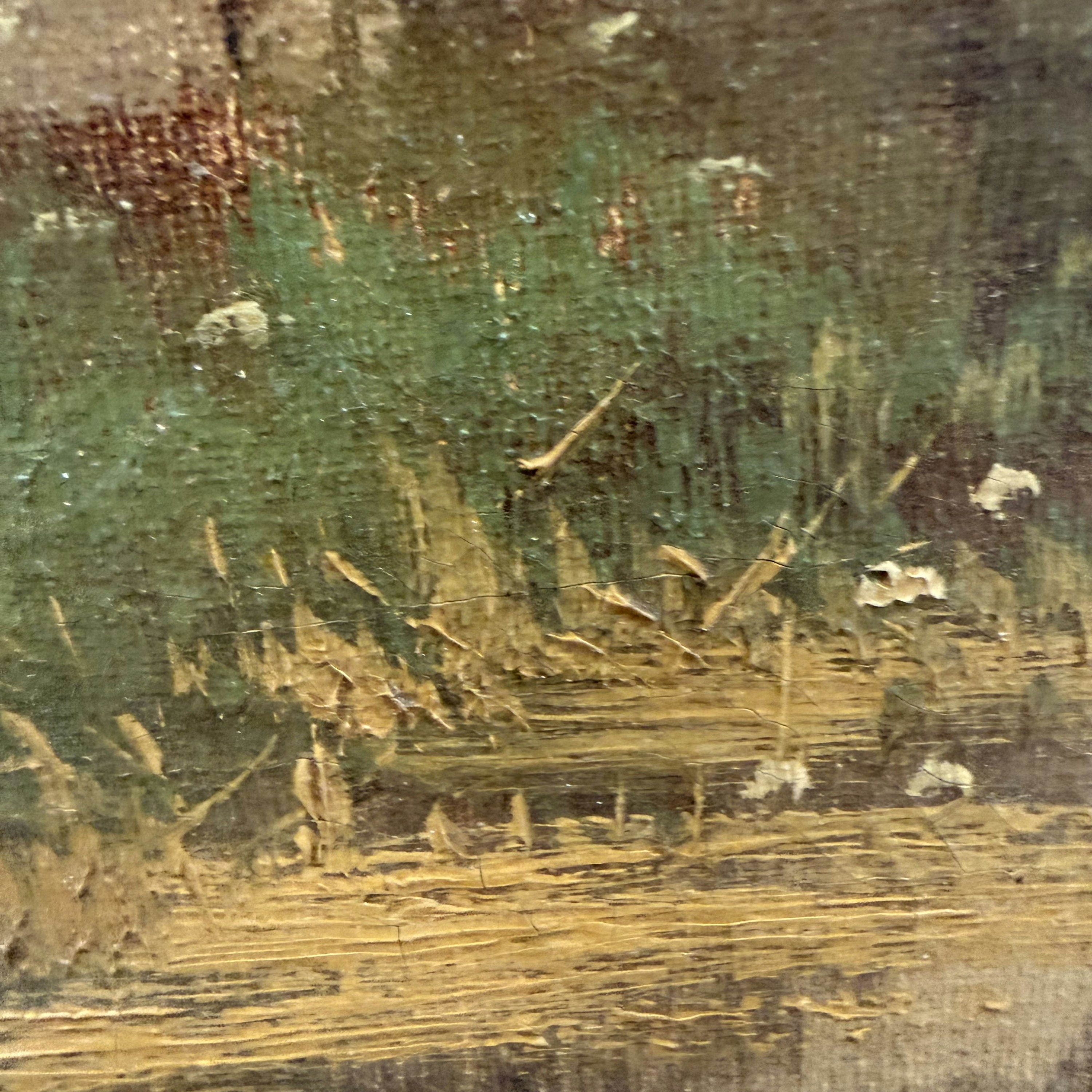 19th Century Antique Landscape Oil Painting 