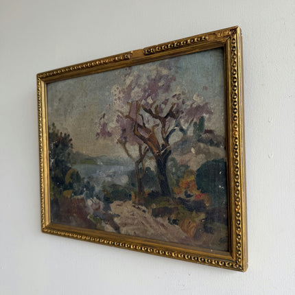 Classic Landscape Oil Painting "Golden Frame" Rustic Small Artwork Holland Art Shop