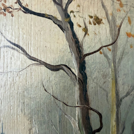 Detailed Winter Landscape Oil Painting "Snowy Path" Handcrafted Small Art Holland Art Shop