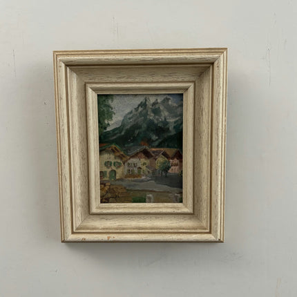 Traditional Interior Oil Painting "Wooden Frame" Vintage Small Artwork Holland Art Shop