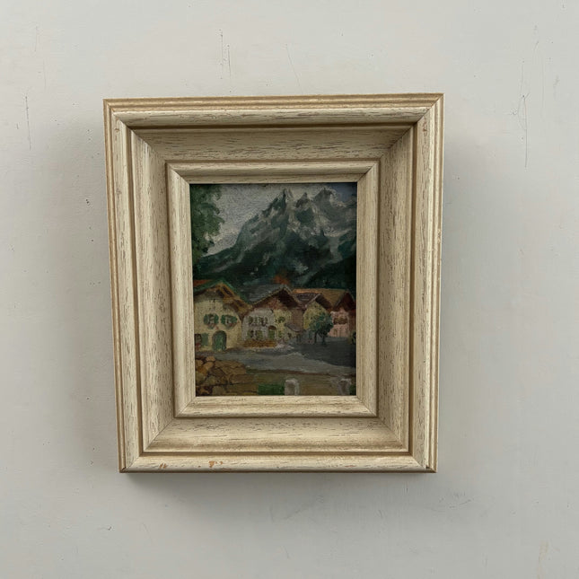 Traditional Interior Oil Painting "Wooden Frame" Vintage Small Artwork Holland Art Shop