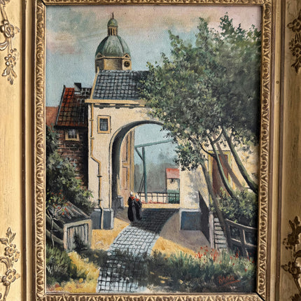 Elegant Cityscape Oil Painting "Arched Gateway" Handcrafted Artwork Holland Art Shop