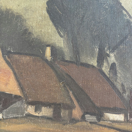 1941 Landscape Oil Painting "Painted Village" Artwork Holland Art Shop