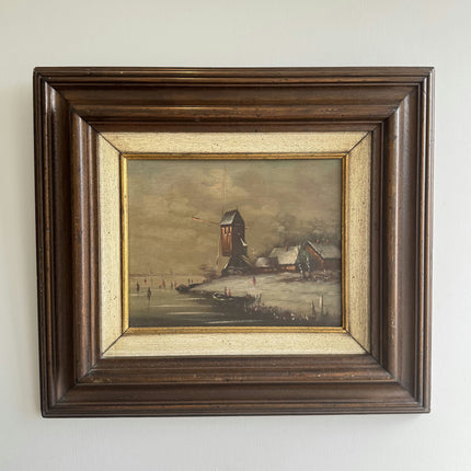 Timeless Winter Landscape Oil Painting "Framed Painting" Vintage Art Holland Art Shop