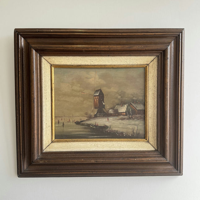 Timeless Winter Landscape Oil Painting "Framed Painting" Vintage Art Holland Art Shop