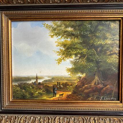 Detailed Landscape Oil Painting "Gilded Frame" Authentic Small Artwork Holland Art Shop