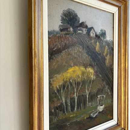 Authentic Landscape Oil Painting "Country Road" Expressive Artwork Holland Art Shop