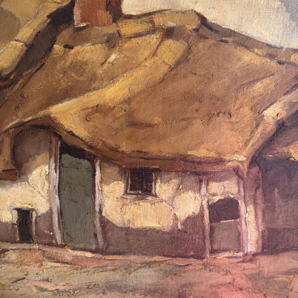 Classic Farm Oil Painting "Thatched Cottage" Original Art Holland Art Shop