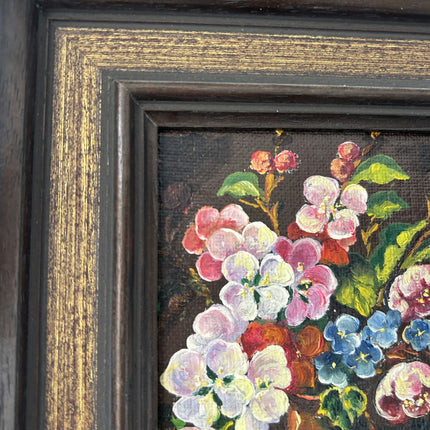 Vintage Flowery Still Life Oil Painting "Flower Vase" Expressive Small Artwork Holland Art Shop