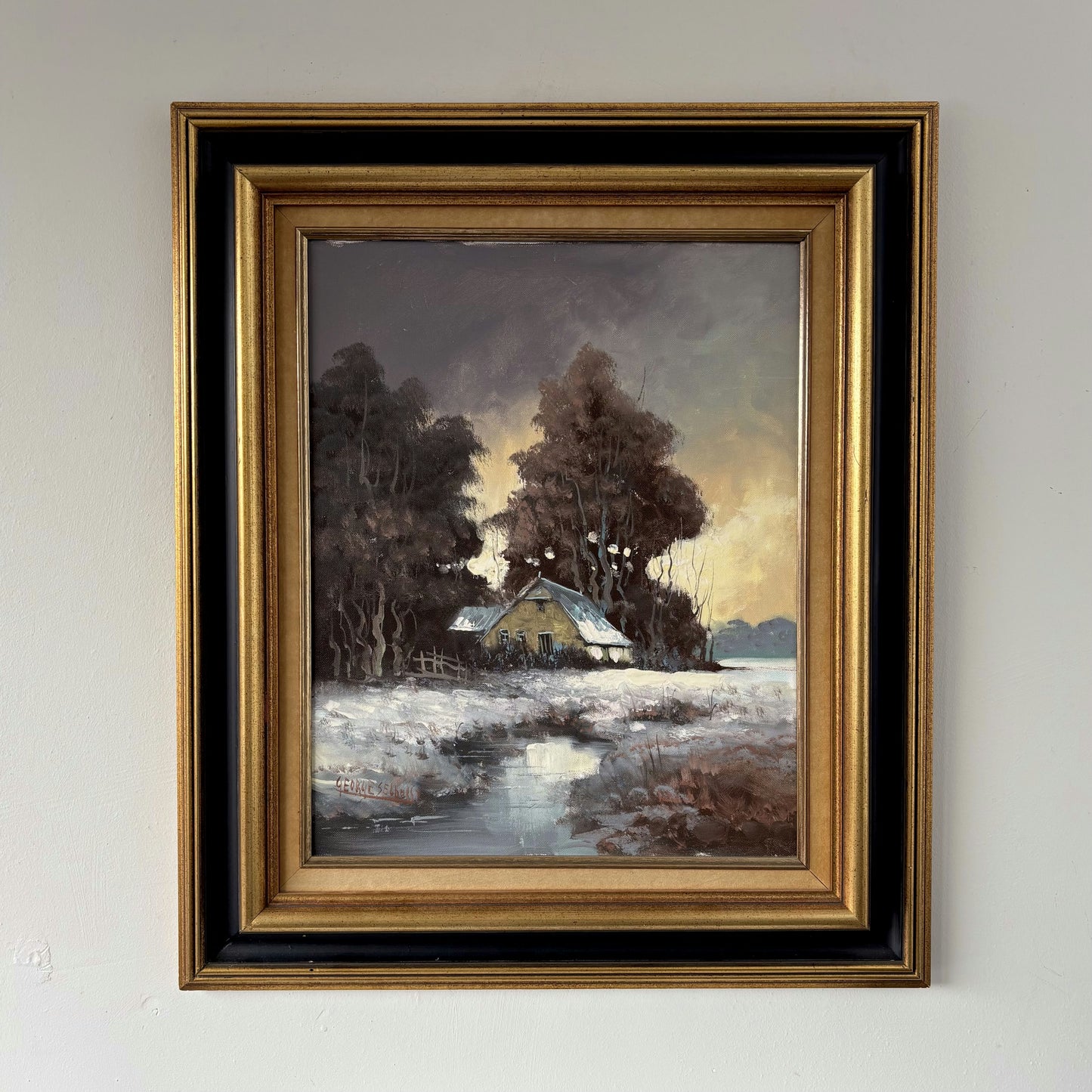 Refined Oil Painting Winter Landscape "Winter Trees" Figurative Large Artwork