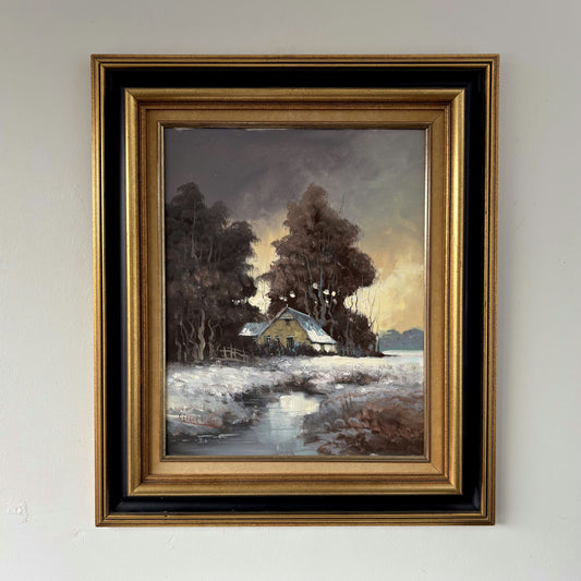 Refined Oil Painting Winter Landscape "Winter Trees" Figurative Large Artwork