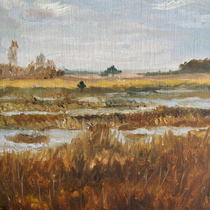 Authentic Landscape Oil Painting "Golden Waves" Classic French Art Holland Art Shop