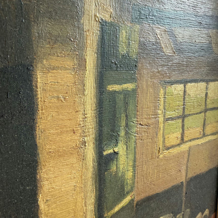Vintage Interior Oil Painting "Wooden Chair" Refined Artwork Holland Art Shop