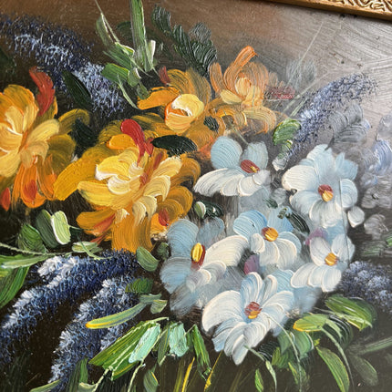 Vintage Floral Still Life Oil Painting "Flower Bouquet" Small Artwork Holland Art Shop