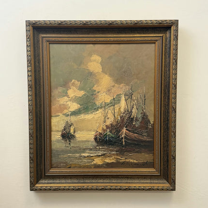 Traditional Scenery Oil Painting "Wooden Frame" Handcrafted Large Artwork Holland Art Shop