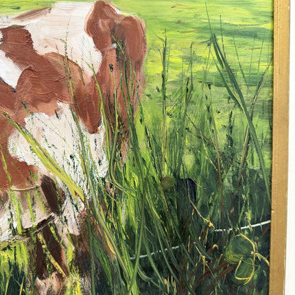 Expressive Animals Oil Painting "Grazing Cow" Timeless Art Holland Art Shop