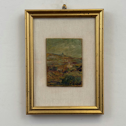 Handcrafted Landscape Oil Painting "Gold Frame" Expressive Small Artwork Holland Art Shop