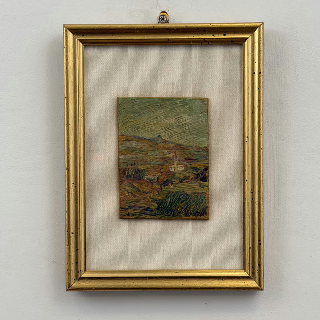 Handcrafted Landscape Oil Painting "Gold Frame" Expressive Small Artwork Holland Art Shop