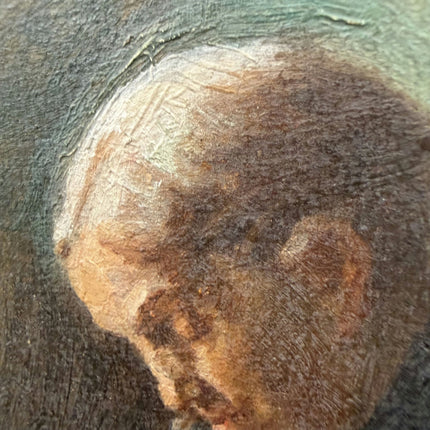 Rustic Portrait Oil Painting "Seated Woman" Vintage Small Artwork Holland Art Shop
