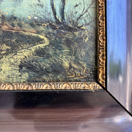 19th Century Antique Landscape Oil Painting "Framed Painting" Small Artwork Holland Art Shop