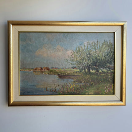 1943 Landscape Oil Painting "Framed Painting" Large Art Holland Art Shop