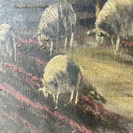 19th Century Antique Farm Oil Painting "Thatched Hut" Large Art Holland Art Shop