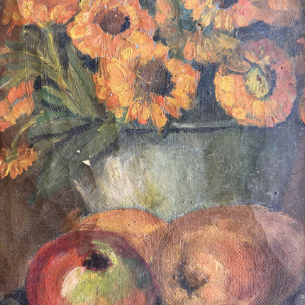 Authentic Floral Still Life Oil Painting "Sunflower Bouquet" Small Artwork Holland Art Shop