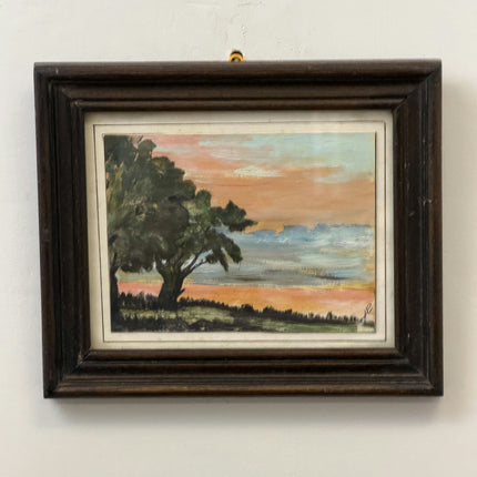 Elegant Landscape Aquarel "Lone Tree" Traditional Small Artwork Holland Art Shop