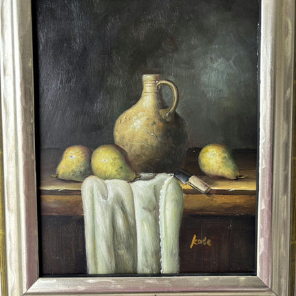 Handcrafted Still Life Oil Painting "Earthen Jug" Classic Small Art Holland Art Shop
