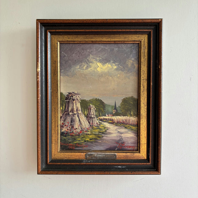 Traditional Landscape Oil Painting "Haystack Group" Detailed Small Art Holland Art Shop