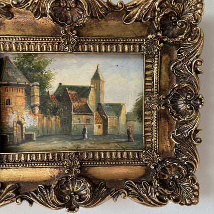 Marvelous Oil Painting Cityscape "City Stroll" Figurative Small Art Holland Art Shop
