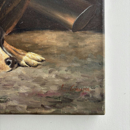 Detailed Oil Painting "Sleeping Dogs" Original Art Holland Art Shop