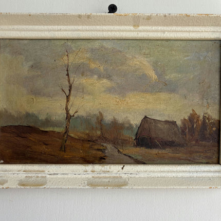 Expressive Landscape Oil Painting "Hanging Frame" Vintage Small Artwork Holland Art Shop