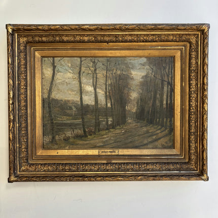 19th Century Antique Landscape Oil Painting "Gilded Frame" Art Holland Art Shop