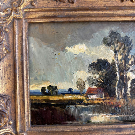 Elegant Landscape Oil Painting "Gilded Frame" Original Small Art Holland Art Shop