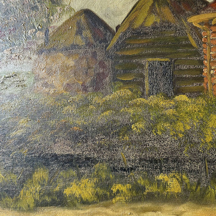 Detailed Landscape Oil Painting "Gilded Frame" Vintage Large Artwork Holland Art Shop