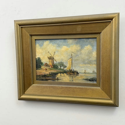 Detailed Seascape Oil Painting "Sailing Boat" Classic Small Artwork Holland Art Shop