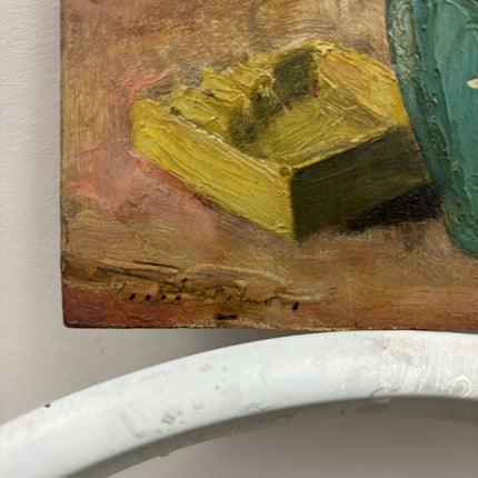 Expressive Still Life Oil Painting "Green Vase" Timeless Small Artwork Holland Art Shop