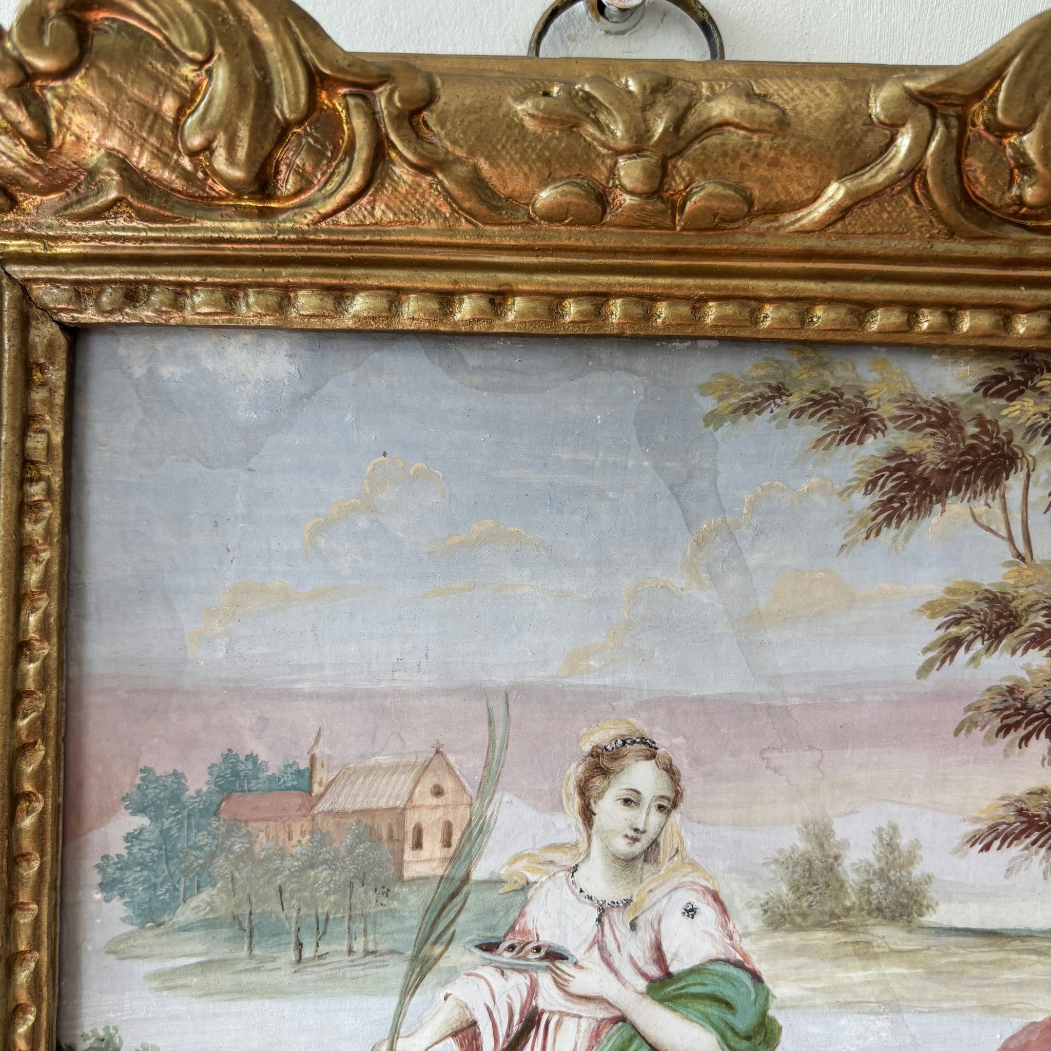 Antique Portrait Egg Tempera 