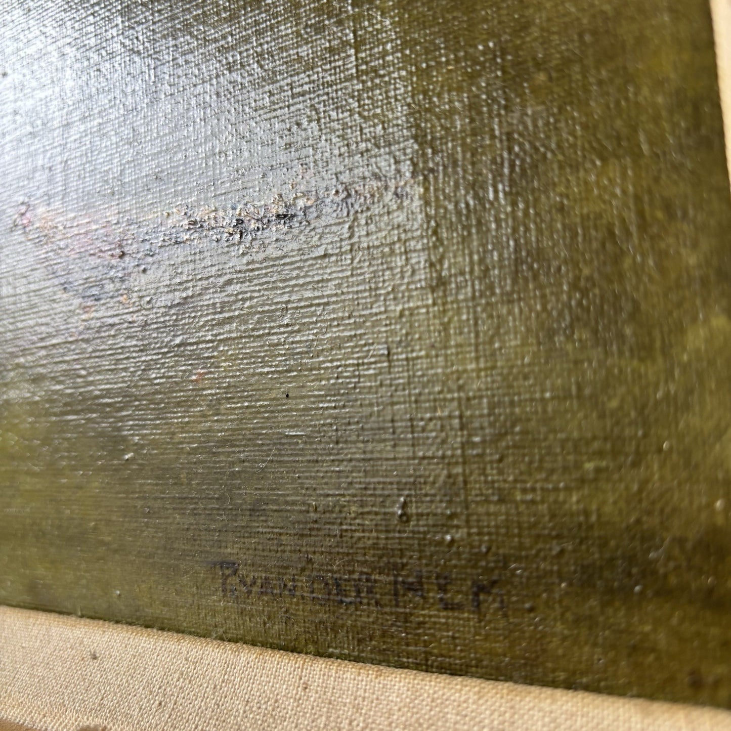 “Forest Stream with Pheansants” – Vintage Woodland Landscape – Framed Painting