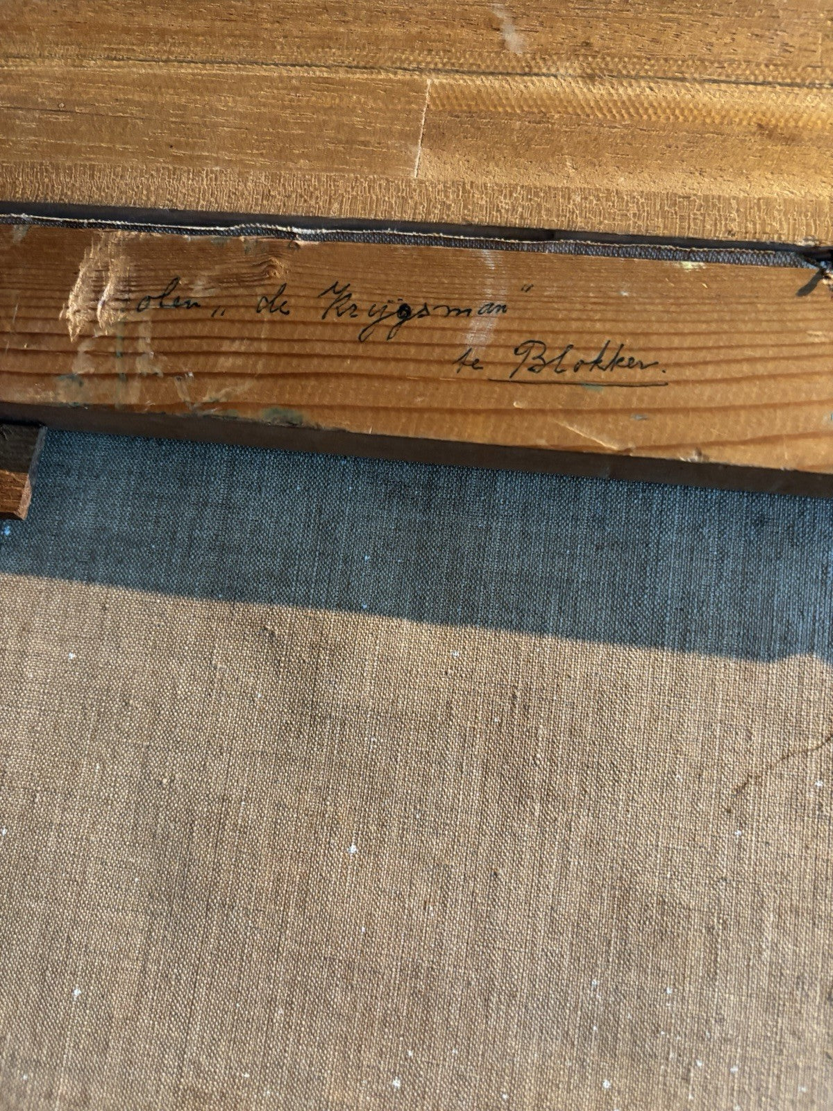 Original Windmill Hand Painted Canvas Oil Painting made in 1966