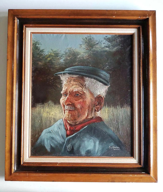 Big Sized Portrait Oil Painting Dutch Old Man expressive Art signed C. V. Kooten