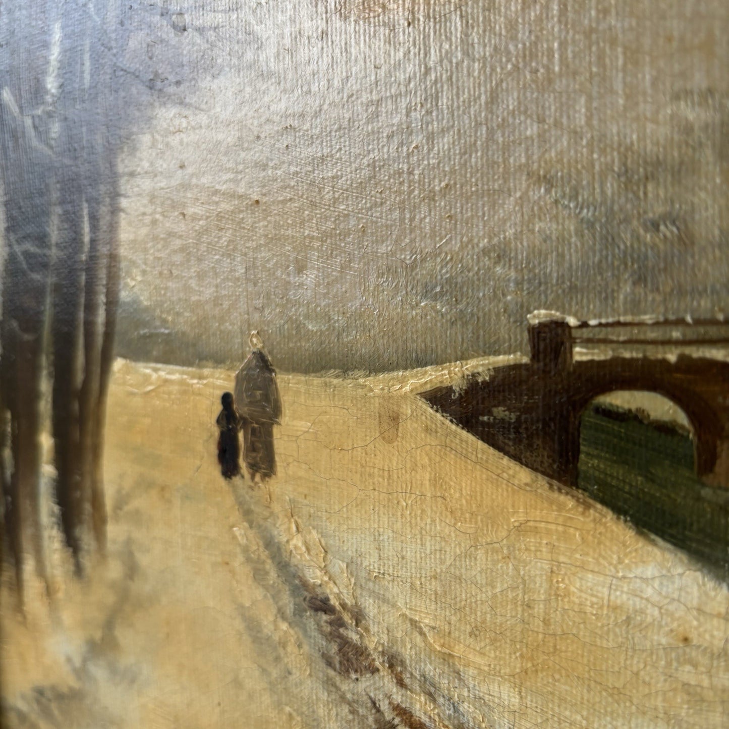 "Country Road”  Vintage Landscape  Framed Classic Original Oil Painting